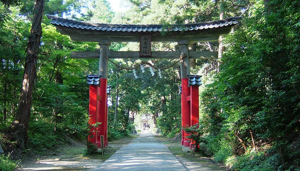 境内の入口には両部鳥居が建っています。