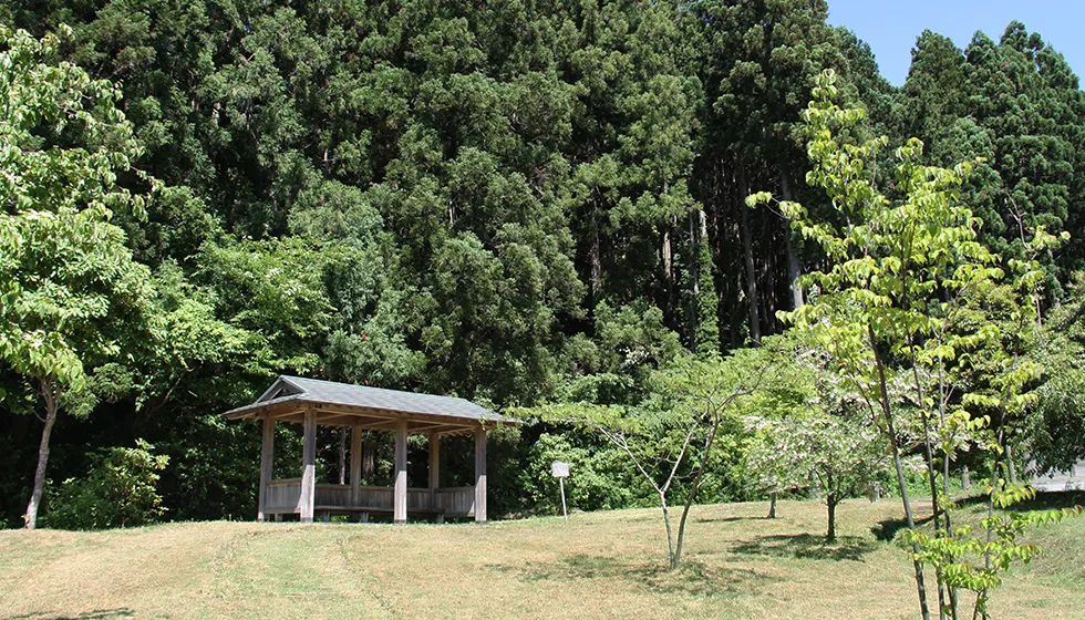 沢根地区の山中に残る鶴子銀山跡。